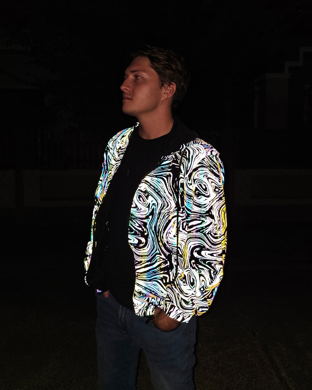 The Reflective Swirl Windbreaker