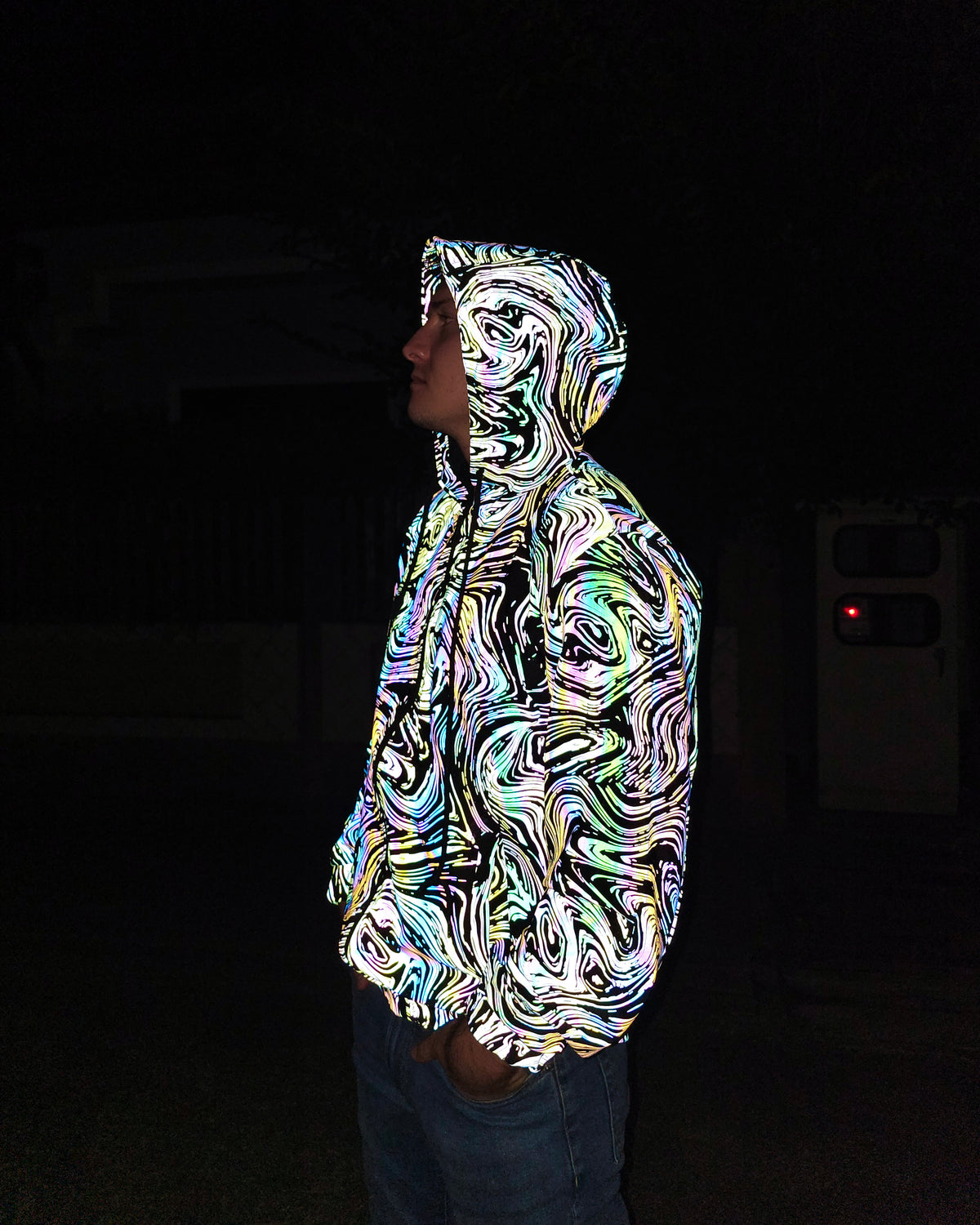 The Reflective Swirl Windbreaker